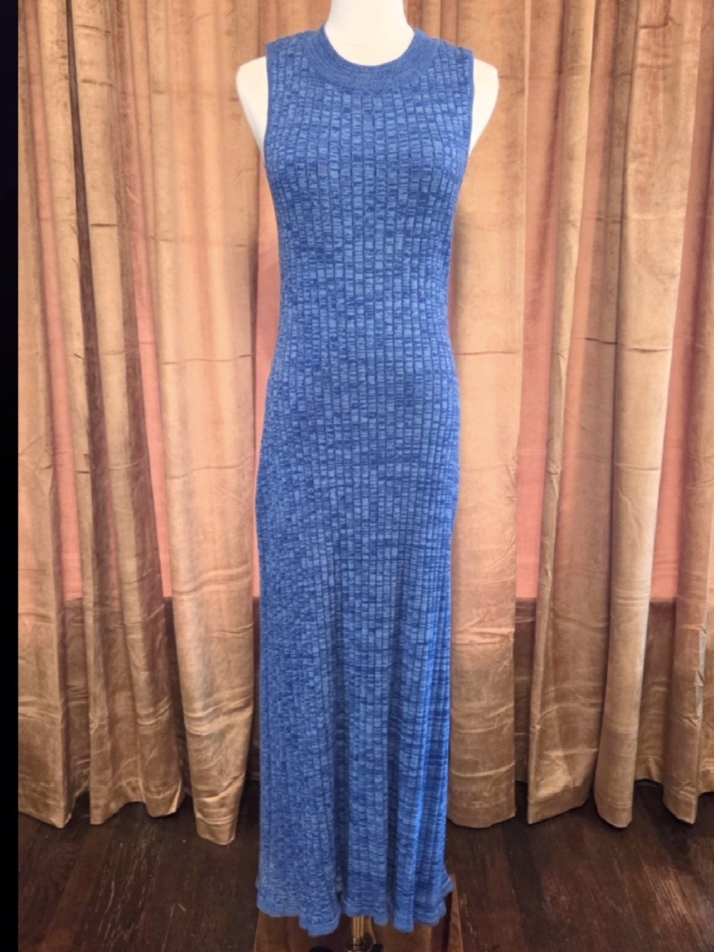 MINKPINK Sleeveless Cobalt/multi Ribbed Maxi Dress. Medium